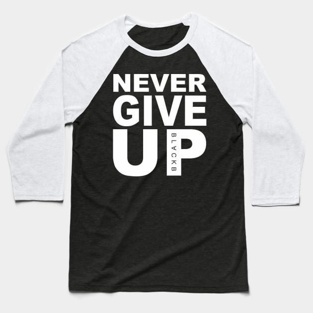 Mo Salah Never Give Up White Baseball T-Shirt by kaitokid